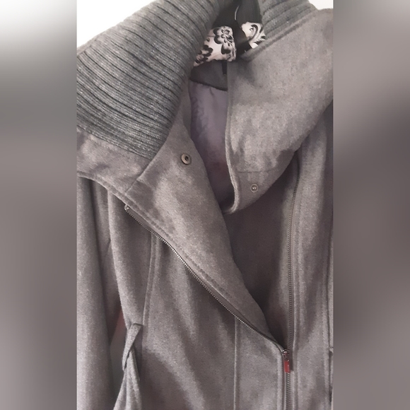 WOMENS EXPRESS WARM & COZY WOOL GRAY CAR COAT M - Picture 2 of 8